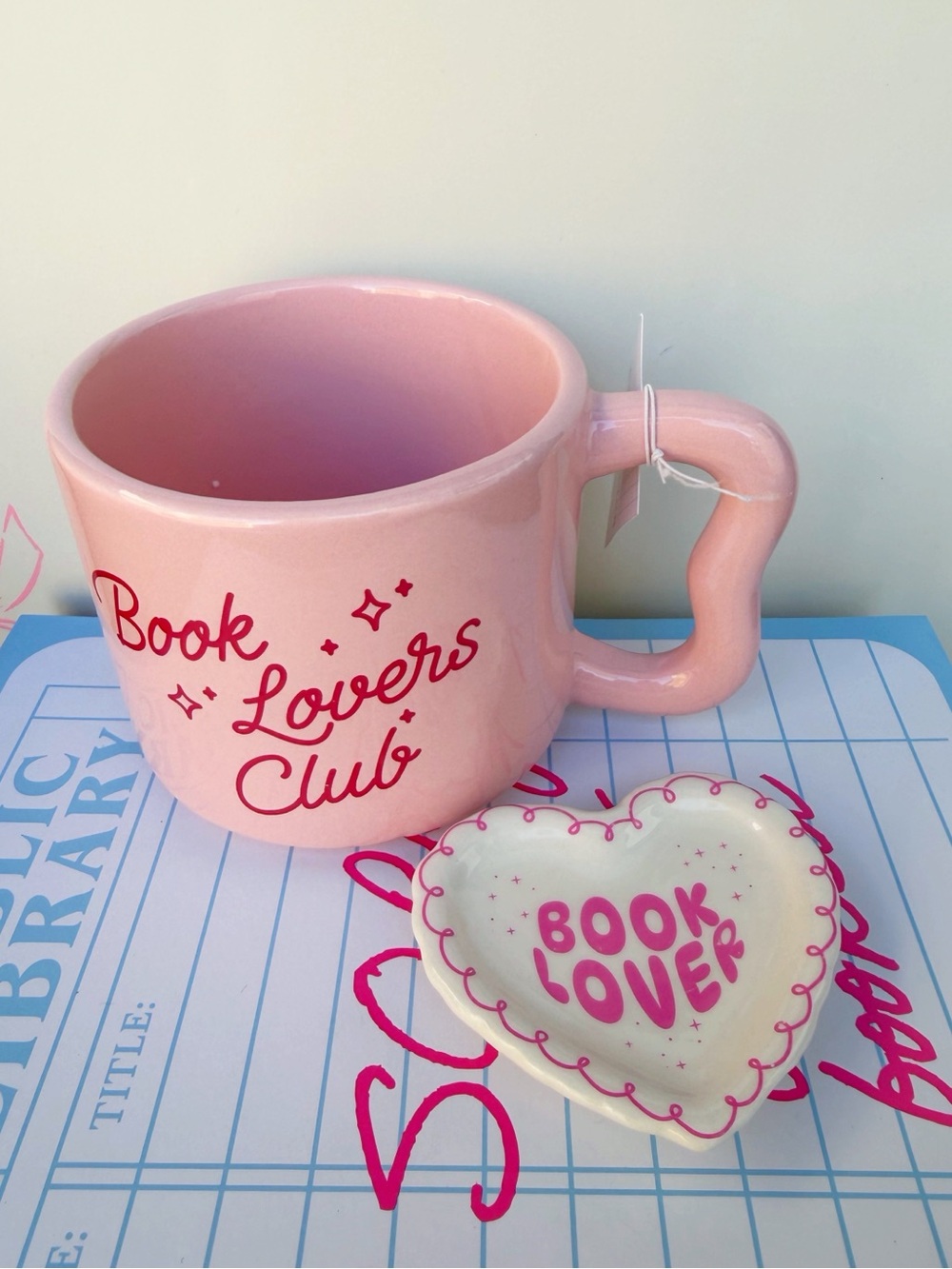 Target Book Lovers Club Pink Ceramic Mug and Trinket tray